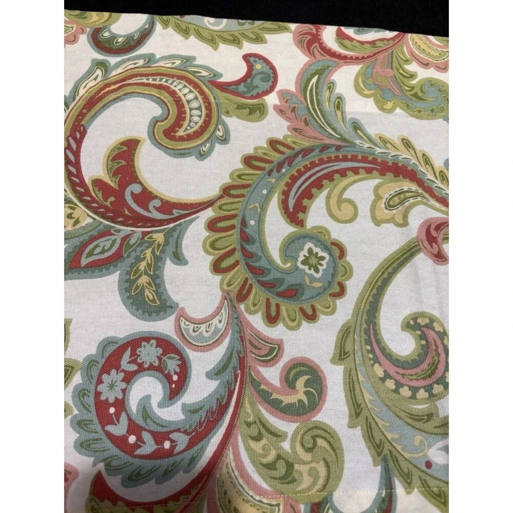 Valence Curtain Set Paisley Pattern Sage Pink Rust Modern Country Chic 51 X 15